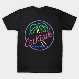 Cocktails Neon Sign T-Shirt